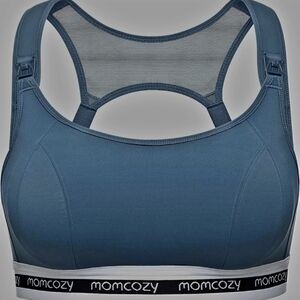 Momcozy Ultra Soft Wearable Pumping & Nursing Bra Blue Size M w/ Extender